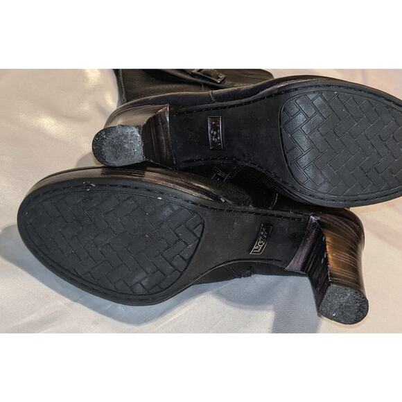 UGG Jardin Women's Black Leather Platform Heeled Boots Side Zip 1004150 Size 7.5 - Picture 8 of 9